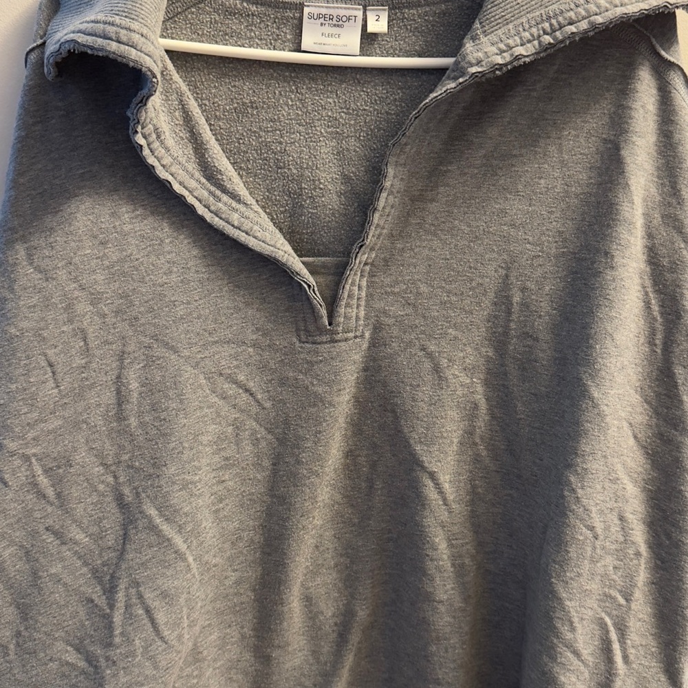Torrid Gray Fleece Pullover